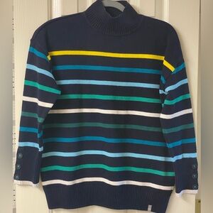 T by Talbots Striped Multicolor Mock Neck Turtleneck Sweater Size LP
